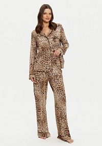 Piżama Guess brązowa damska 