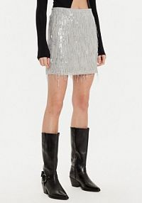 Spódnica mini ONLY srebrna Spacy 15305742  Slim Fit