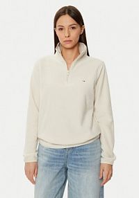 Bluza z polaru Tommy Jeans beżowa damska Polar DW0DW19751  Regular Fit