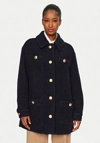Płaszcz Tommy Hilfiger granatowy damski Wełniany