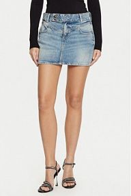 Spódnica jeansowa Guess niebieska 