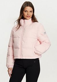 Kurtka puchowa Guess Jeans różowa damska Przejściowa