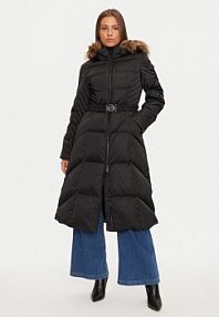 Kurtka puchowa Guess czarna damska Płaszcz zimowy