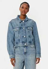 Kurtka jeansowe Tommy Hilfiger niebieska damska Jeansowa WW0WW43731  Straight Fit