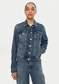 Kurtka jeansowe Tommy Jeans niebieska damska Jeansowa Classic DW0DW19781  Regular Fit