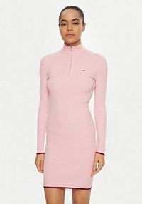 Sukienka dzianinowa Tommy Jeans różowa 