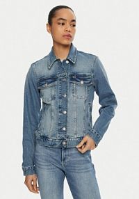 Kurtka jeansowe Tommy Jeans niebieska damska Jeansowa Classic DW0DW19858  Regular Fit