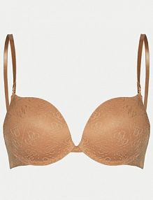 Biustonosz Guess brązowy Push-up