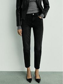 Jeansy Mango szare damskie 