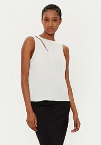 Bluzka Patrizia Pepe biała damska 8C0760/A8I1-W146  Regular Fit