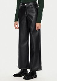 Spodnie skórzane JJXX czarna Z imitacji skóry