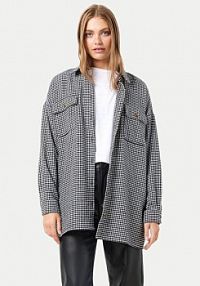Koszula Noisy May szara damska Flanny 27012531  Loose Fit