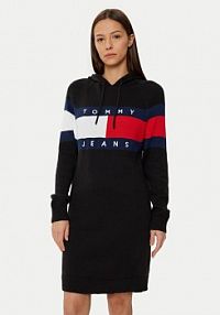 Sukienka dzianinowa Tommy Jeans czarna 