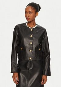 Kurtka skórzana Tommy Hilfiger czarna damska 