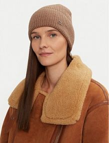 Czapka zimowa Calvin Klein beżowa damska 