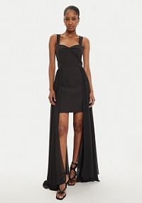 Sukienka koktajlowa Haveone czarna AMA-M122  Regular Fit