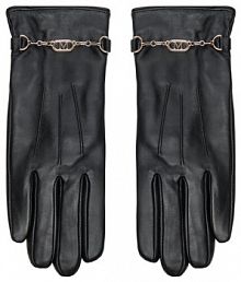 Rękawiczki skórzane Guess czarne Damskie