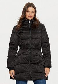 Kurtka puchowa Guess czarna damska Płaszcz zimowy