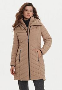 Kurtka puchowa DKNY brązowa damska Płaszcz zimowy