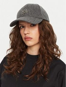 Czapka z daszkiem KARL LAGERFELD szara damska 