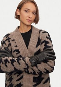 Rękawiczki skórzane Guess czarne Damskie