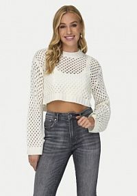 Sweter ONLY kremowy damski Milla 15300575 Écru Regular Fit