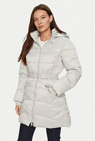 Kurtka puchowa Guess szara damska Płaszcz zimowy