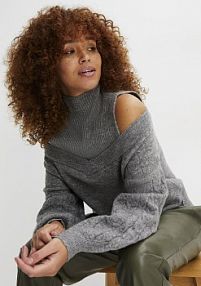 Sweter cold-shoulder  damski Bonprix