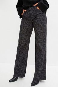 Dżinsy Marlena z połyskującym nadrukiem  damskie Bonprix