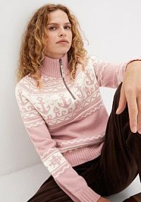 Sweter w norweskim stylu z marynarskimi motywami  damski Bonprix