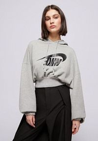 Bluza z kapturem Nike szara damska W Nsw Os Flc Crop Dance