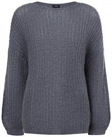 Sweter  z zawartością moheru Kobiety szary jednolity S IPURI damski