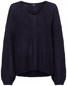 Sweter z dzianiny z zawartością wełny i moheru Kobiety niebieski jednolity S IPURI damski