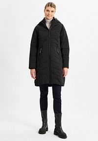 Pikowany płaszcz   Dizzie Kobiety Sztuczne włókno czarny jednolity XS Ragwear damski