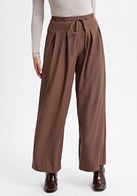 Spodnie materiałowe Yascamma Kobiety Sztuczne włókno brązowe jednolity XL Y.A.S damskie
