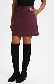 Spódnica skórzana  Yaslyma Kobiety skóra czerwona jednolity XS Y.A.S