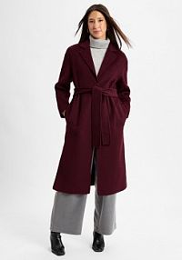 Płaszcz wełniany  Kobiety Sztuczne włókno czerwony jednolity 44 IPURI damski