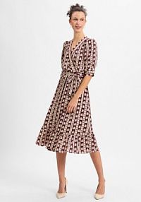 Sukienka na co dzień Kobiety czerwona/beżowa wzorzysty 42 IPURI