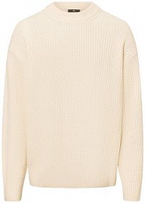 Sweter  z dzianiny Kobiety Wełna biały jednolity M Nils Sundström damski