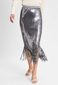 Spódnica   MMMiaz Kobiety srebrna jednolity XS MOS MOSH