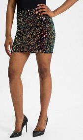 Spódnica  z cekinami  YASJuela Kobiety Sztuczne włókno wielokolorowa/czarna wzorzysty XS Y.A.S