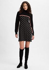 Sukienka  Kobiety Sztuczne włókno czarna/srebrna/czerwona wzorzysty M Liu Jo Collection