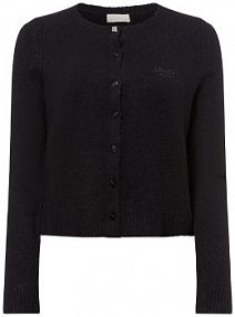 Kardigan  z zawartością wełny Kobiety Sztuczne włókno czarny jednolity XL Liu Jo Collection