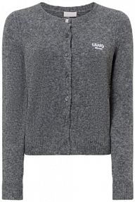 Kardigan  z zawartością wełny Kobiety Sztuczne włókno szary marmurkowy XL Liu Jo Collection