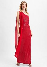 Sukienka wieczorowa Kobiety czerwona jednolity 44 Swing