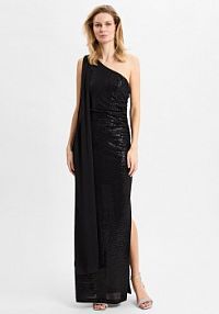 Sukienka wieczorowa Kobiety czarna jednolity 44 Swing