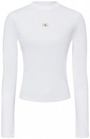Koszulka z długim rękawem Kobiety Bawełna biały jednolity XS Calvin Klein Jeans damski