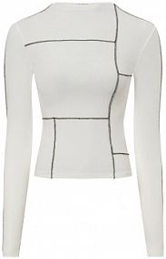 Koszulka z długim rękawem  Laila Kobiety wiskoza biały wzorzysty 38 EDITED damski