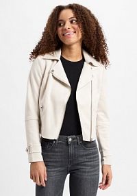 Kurtka skórzana Kobiety Sztuczne włókno biała jednolity 40 zero damska