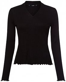 Koszulka z długim rękawem  Kalya Kobiety wiskoza czarny jednolity 42 Someday damski